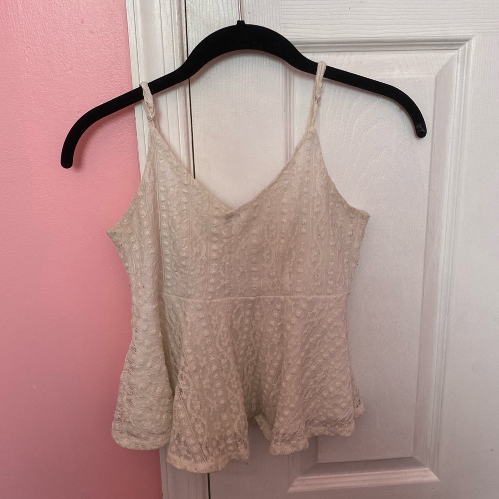 Small Lacey white Garage tank top